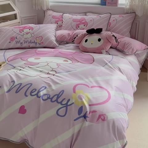 91家纺网 家纺一手货源 找家纺 蘭菲家纺 2023新款宝宝绒卡通印花四件套及单品 天真