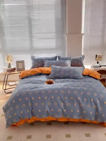 91家纺网 家纺一手货源 找家纺 楠沐 2025年新款亲肤水洗棉磨毛单被套 凯瑞拉