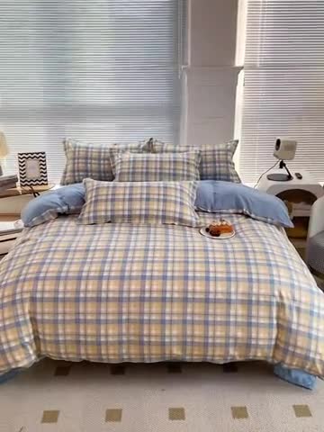 91家纺网 家纺一手货源 找家纺 楠沐 2025年新款亲肤水洗棉磨毛单被套 淡桔