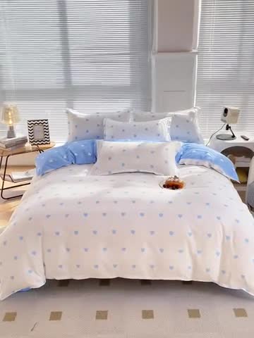 91家纺网 家纺一手货源 找家纺 楠沐 2025新款亲肤水洗棉磨毛四件套 小心情