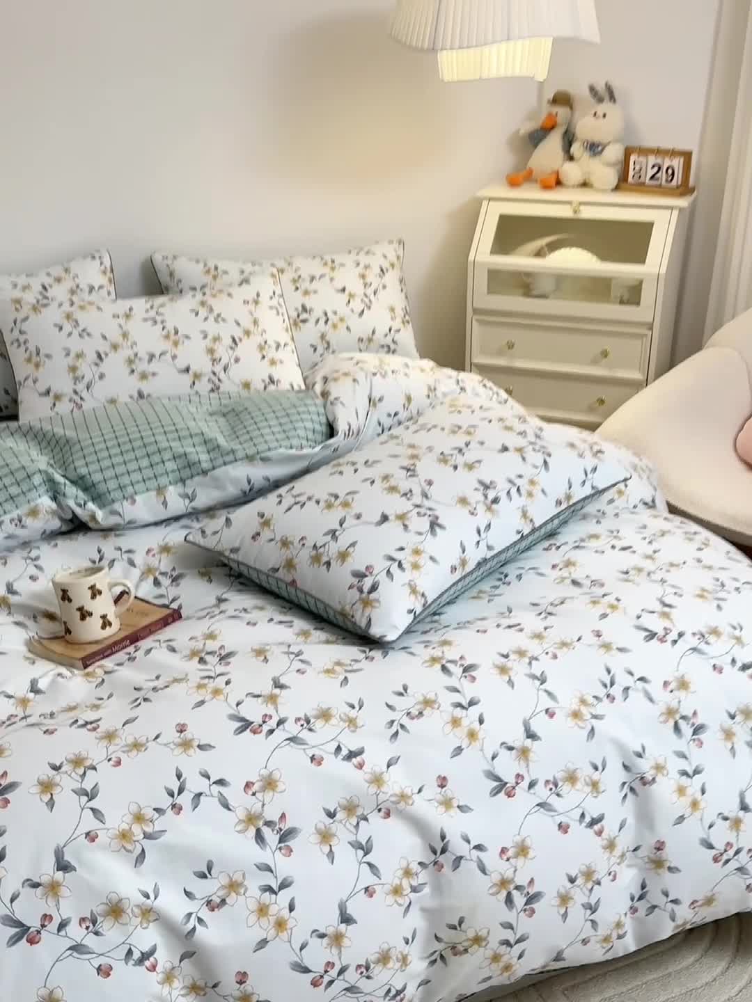 91家纺网 家纺一手货源 找家纺 元元 2024新款13372加密精梳全棉单品套件系列-单被套 爱洛