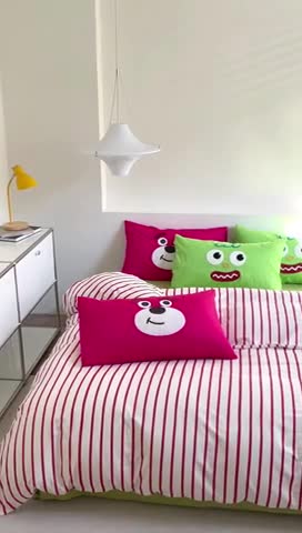 91家纺网 家纺一手货源 找家纺 蓝邻 2024年新款全棉多巴胺毛巾绣四件套系列 知予-嫩绿