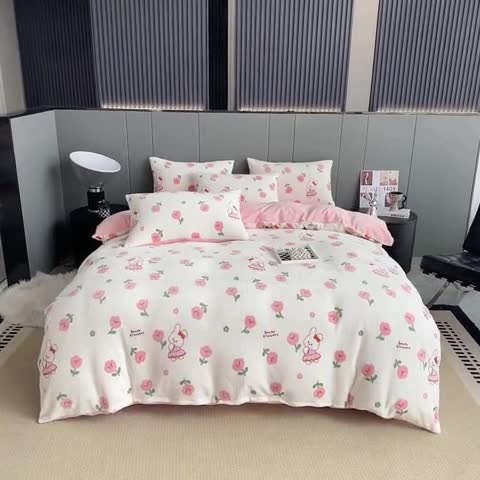 91家纺网 家纺一手货源 找家纺 （总）斯卡诺2025新款直播轻奢爆款小清新牛奶宝宝绒四件套