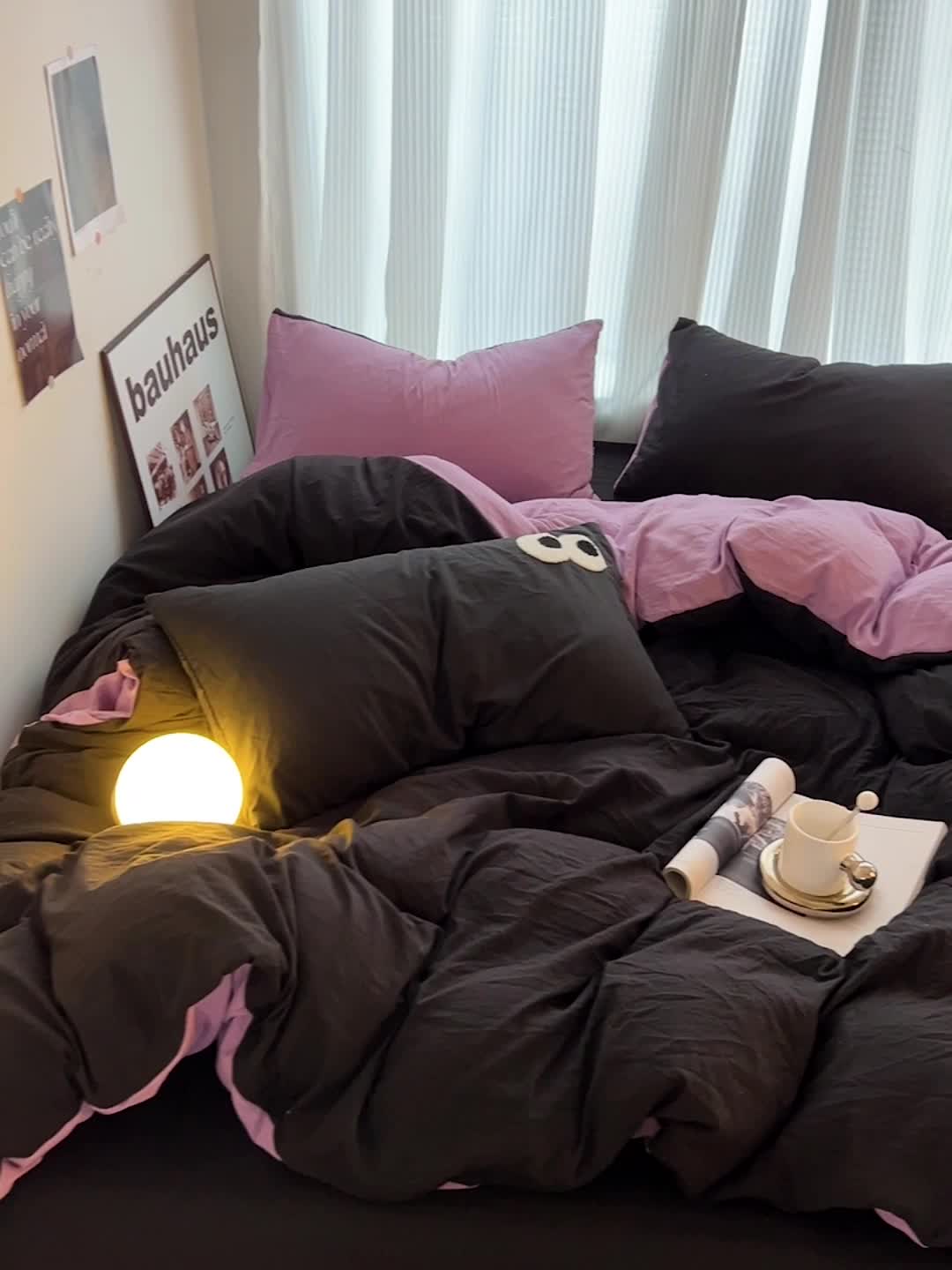 91家纺网 家纺一手货源 找家纺 优色良品 2023新款大眼毛巾绣系列四件套 冰岛紫