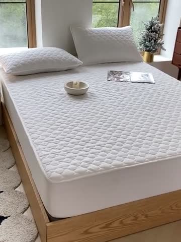 91家纺网 家纺一手货源 找家纺 尊康家纺（原磊科） 2024新款全棉色织无印风大豆床笠 白