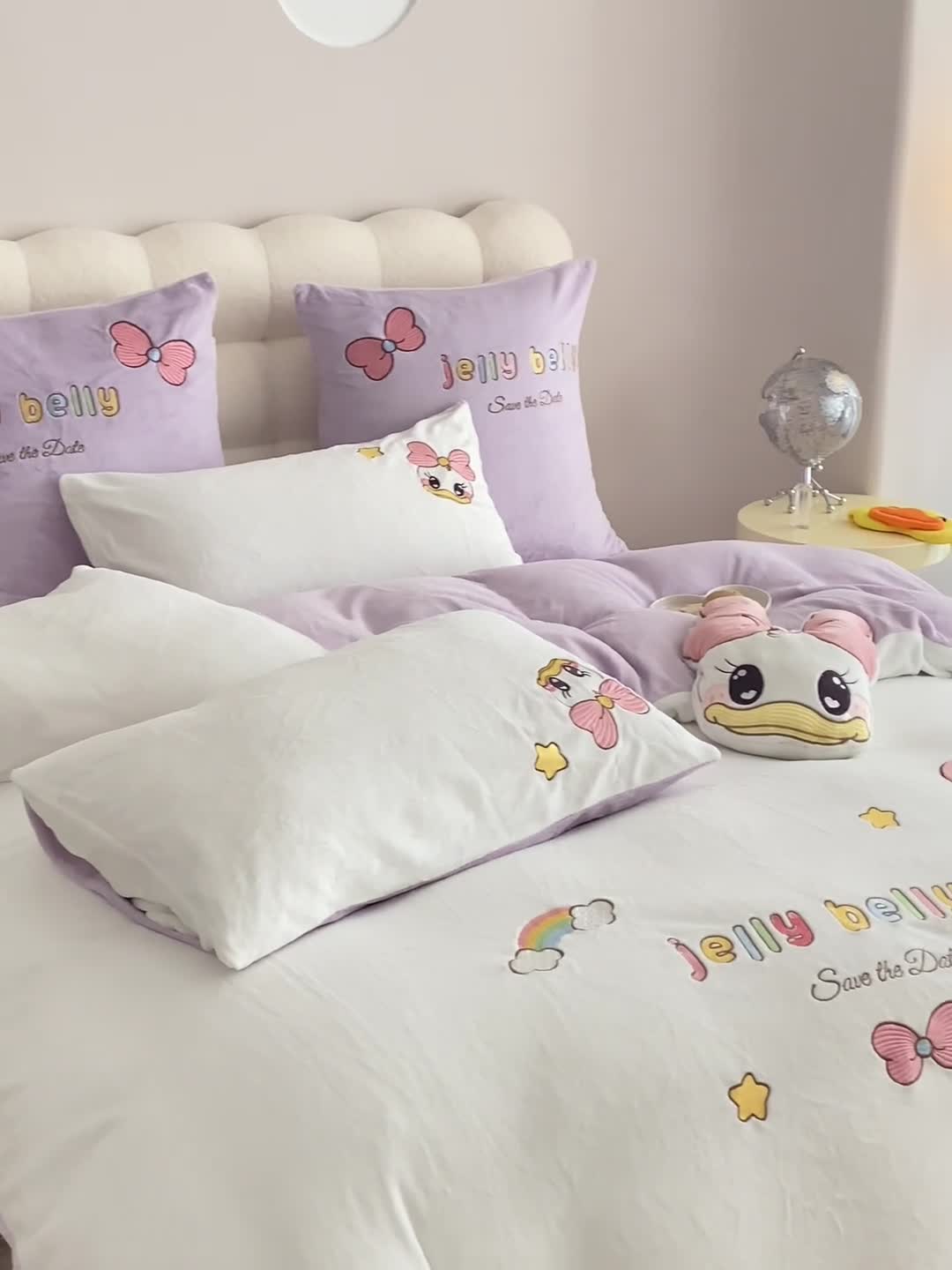 91家纺网 家纺一手货源 找家纺 （总）绒梦里 2025新款A类全棉水洗棉贴布绣韩版花边四件套公主风床上用品套件