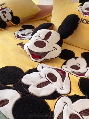 91家纺网 家纺一手货源 找家纺 （总）紫碧螺 2023新款牛奶绒系列四件套-米奇