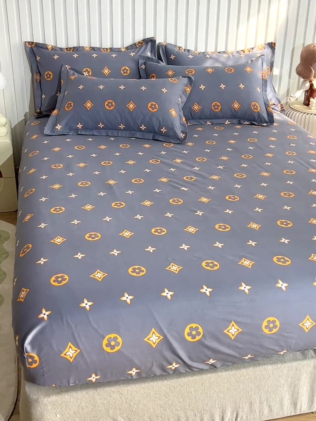 91家纺网 家纺一手货源 找家纺 小雨家纺 2026新款芦荟棉床笠 奥利维