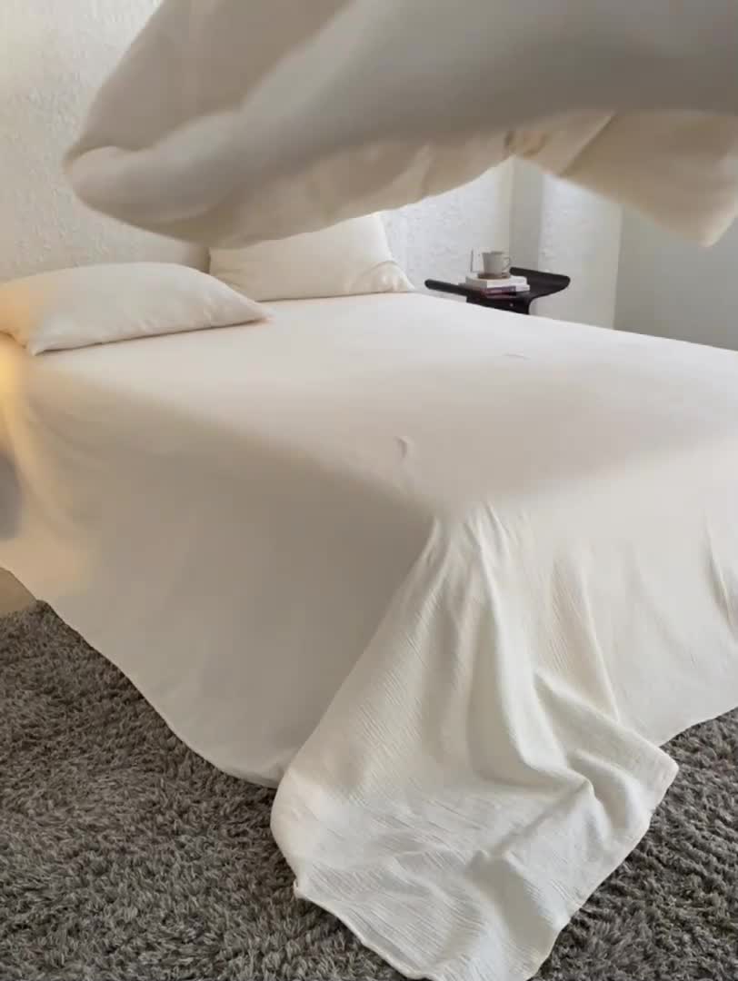 91家纺网 家纺一手货源 找家纺 （总）安莱生活2024新款绉纱美拉德色纯色四件套单品系列