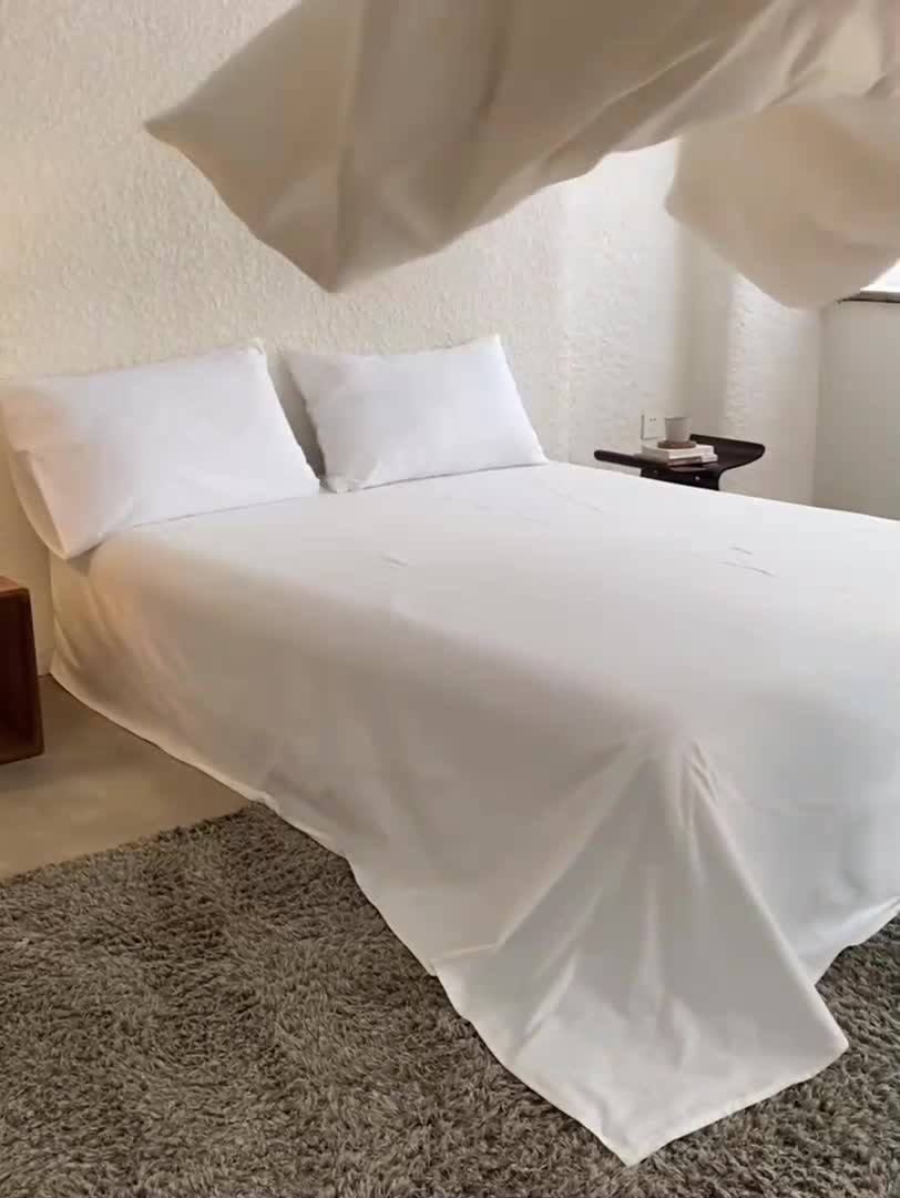 91家纺网 家纺一手货源 找家纺 安莱生活2024新款绉纱美拉德色纯色单品被套 曲奇