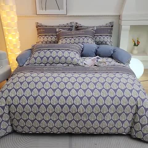 91家纺网 家纺一手货源 找家纺 雲归梦 2023新款全棉AB版加厚四件套丽影