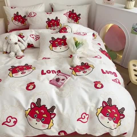 91家纺网 家纺一手货源 找家纺 简宜家居 2025新款40支13070纯棉花卉系列四件套 long-白