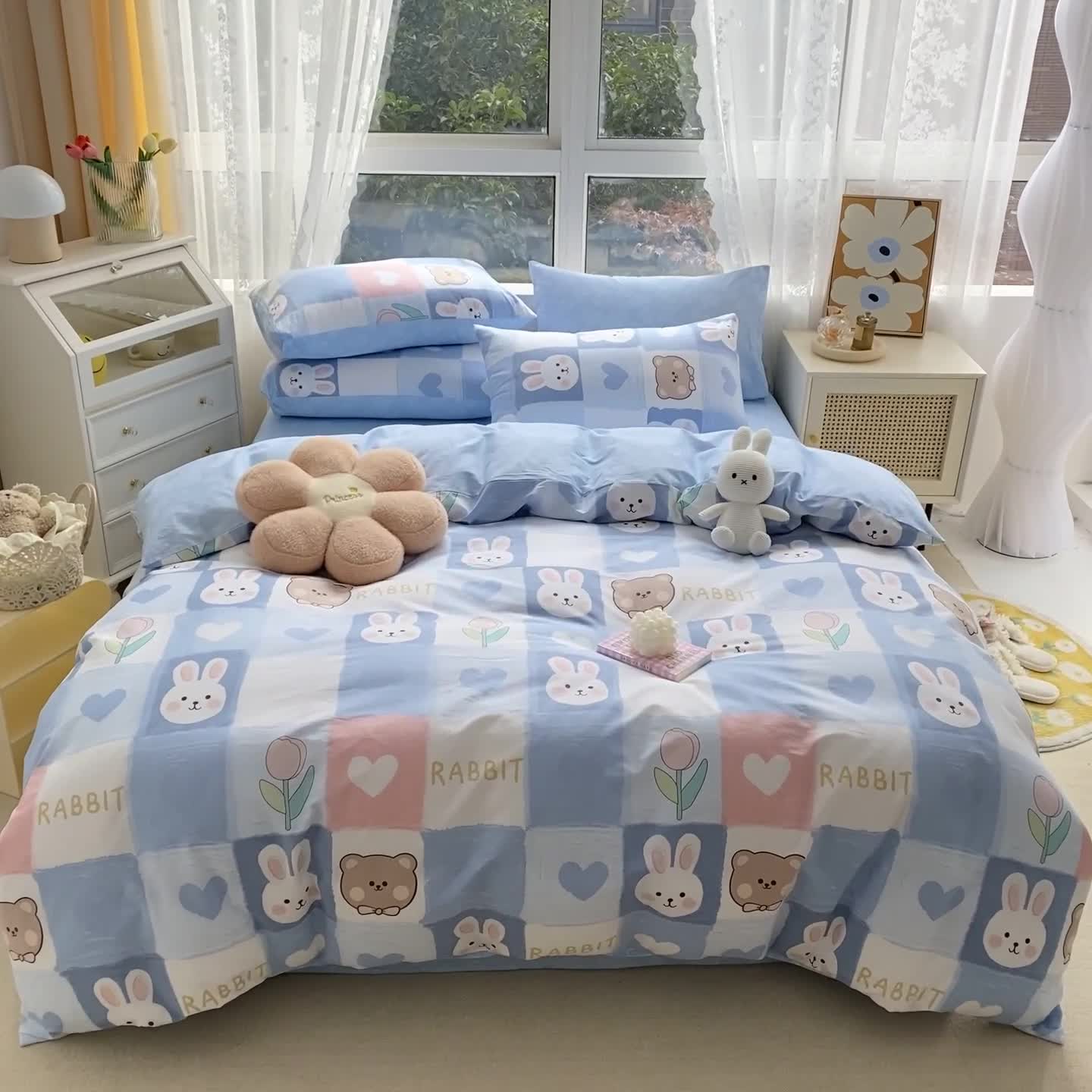 91家纺网 家纺一手货源 找家纺 （总）琪格格纺织 2022新款纯棉小清新套件及单品