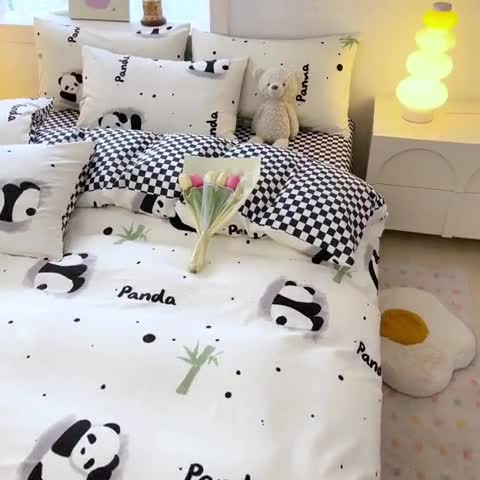 91家纺网 家纺一手货源 找家纺 曼之夏 2024新款13372全棉印花单被套 盼盼