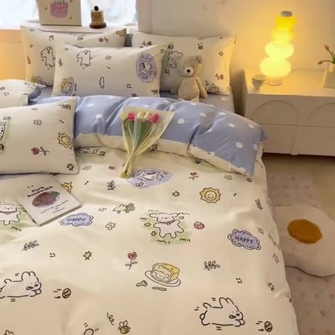 91家纺网 家纺一手货源 找家纺 曼之夏 2024新款13372全棉印花单被套 米多