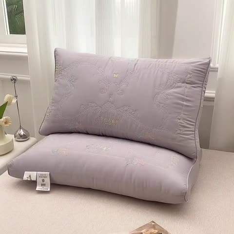 91家纺网 家纺一手货源 找家纺 梦叶草 2024新款巴马枕头护颈枕芯 灰色