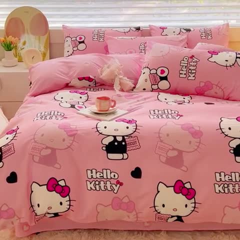 91家纺网 家纺一手货源 找家纺 （总）金丝鸟 2024新款全棉可爱卡通四件套