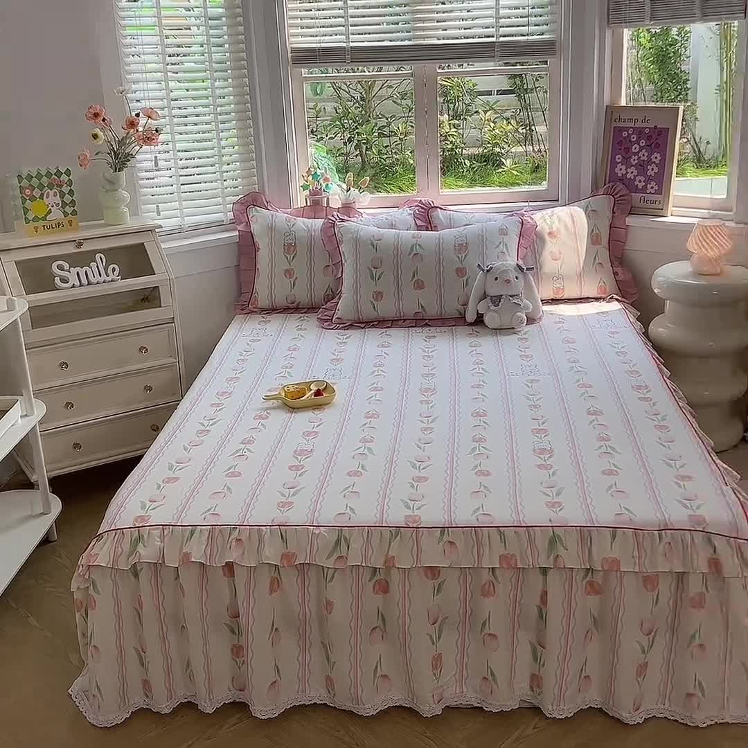 91家纺网 家纺一手货源 找家纺 （总）美达 2025新款韩版全棉四件套单品系列-单床裙