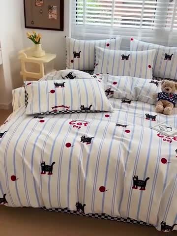 91家纺网 家纺一手货源 找家纺 （总）西引力 2024新款全棉卡通印花四件套