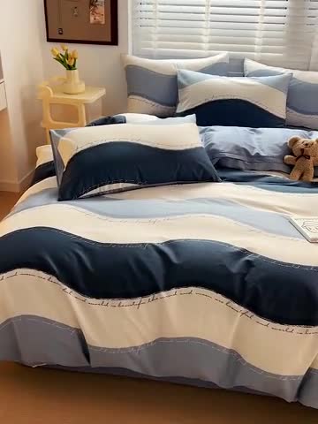 91家纺网 家纺一手货源 找家纺 西引力 2024新款全棉卡通印花四件套 欧尼亚