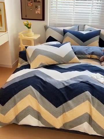 91家纺网 家纺一手货源 找家纺 西引力 2024新款全棉卡通印花四件套 文森特