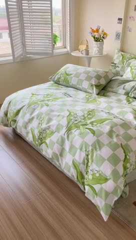 91家纺网 家纺一手货源 找家纺 西引力 2024新款全棉卡通印花四件套 铃兰花