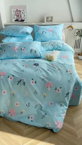 91家纺网 家纺一手货源 找家纺 棉乐町家居 2025新款纯棉印花四件套 春意盎然