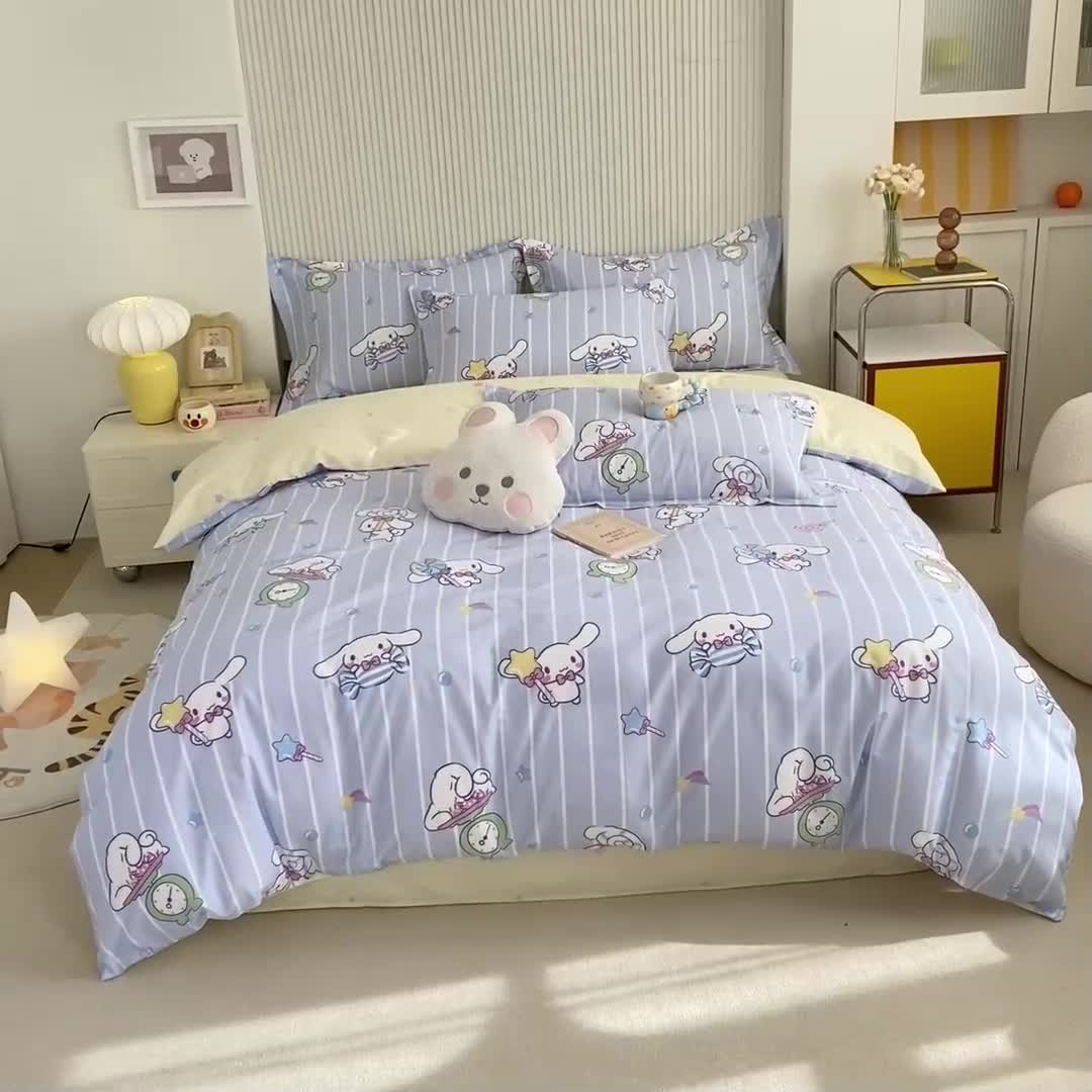 91家纺网 家纺一手货源 找家纺 锦润 2025新款三丽鸥正版授权系列印花全棉四件套星星大耳狗