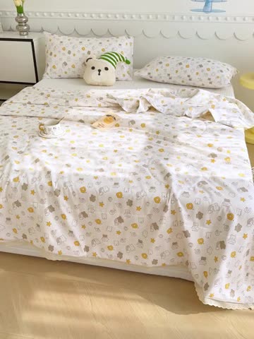 91家纺网 家纺一手货源 找家纺 芯恋 2025新款韩版花边里外全棉棉花夏被春秋被 浪漫之约