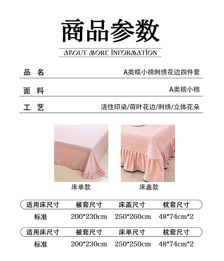 91家纺网 家纺一手货源 找家纺 （总）2025新款A类糯小棉云朵棉刺绣四件套 撞色立体花朵床盖三件套亲肤四件套雅韵系列