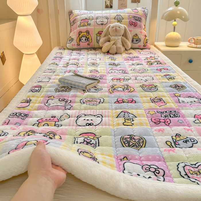 2025款秋冬季上下铺牛奶绒床垫床护垫学生床褥子宿舍寝室床褥铺底