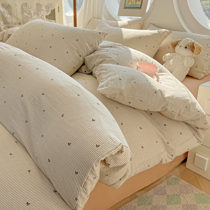 2025新款奶呼呼云感双层纱印花四件套