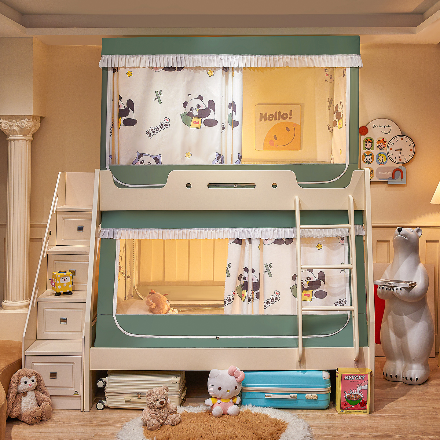 2605全伸缩子母床遮光蚊帐