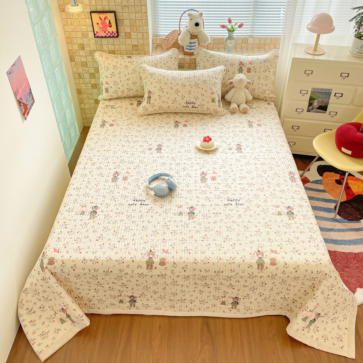 2026新款A类水洗棉麻15%麻85%棉夹棉床盖