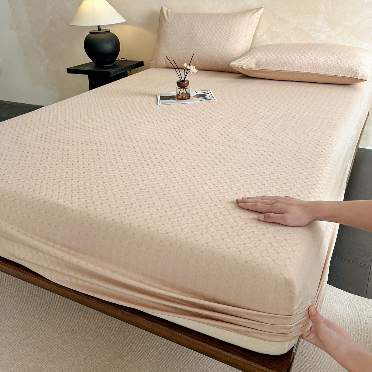 2026新款全棉A类贡缎提花单品时尚系列-床笠-枕套