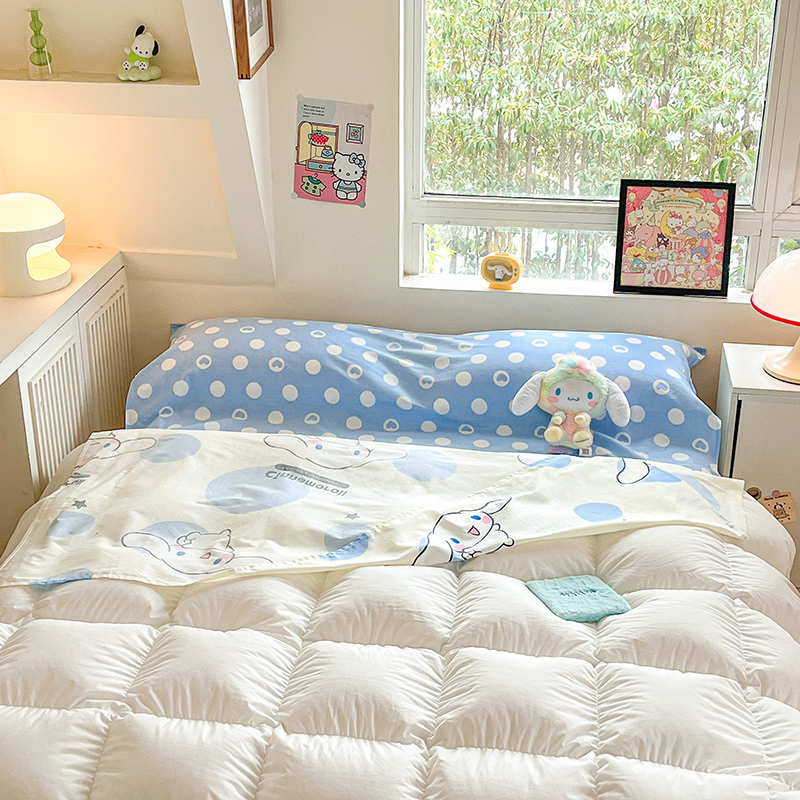 91家纺网 家纺一手货源 找家纺 金爱家 2024新款三丽鸥正版授权纯棉旅行隔脏睡袋火车出行睡袋系列（送同款收纳袋） 纯棉睡袋-波点玉桂狗