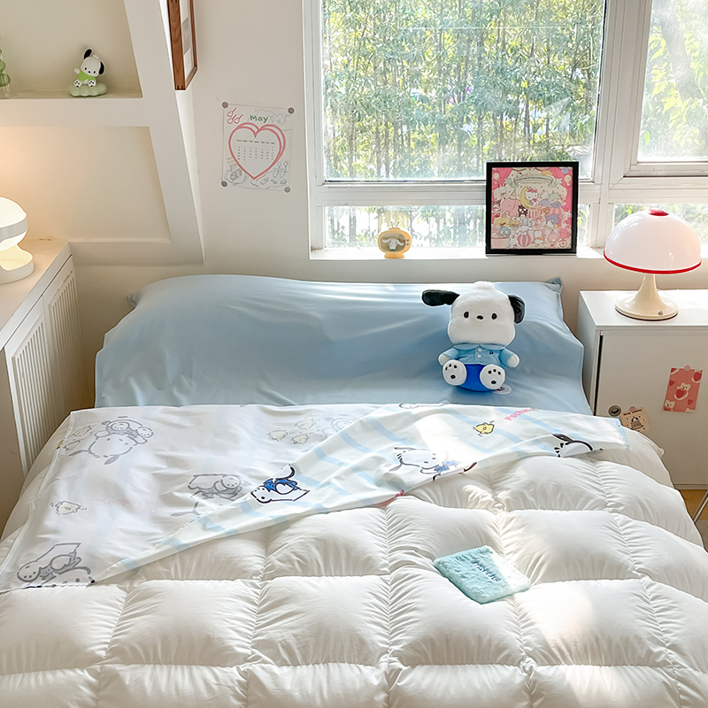 91家纺网 家纺一手货源 找家纺 金爱家 2024新款三丽鸥正版授权纯棉旅行隔脏睡袋火车出行睡袋系列（送同款收纳袋） 纯棉睡袋-快乐帕恰狗